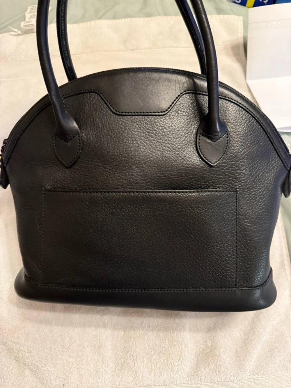 Burberry Black Leather Satchel with Double Handles - Picture 4 of 4